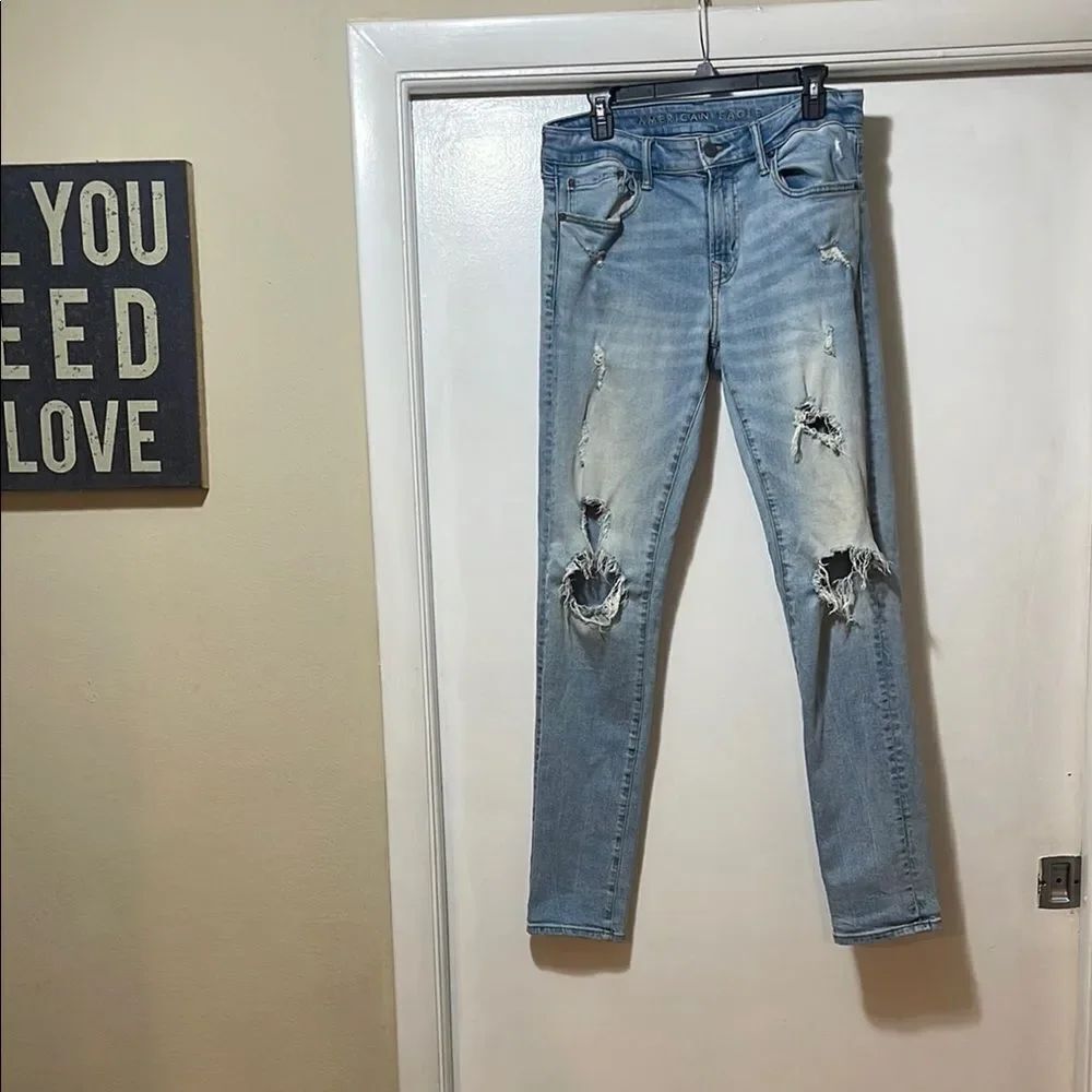 American Eagle distressed jeans, stretch size 32 x 34